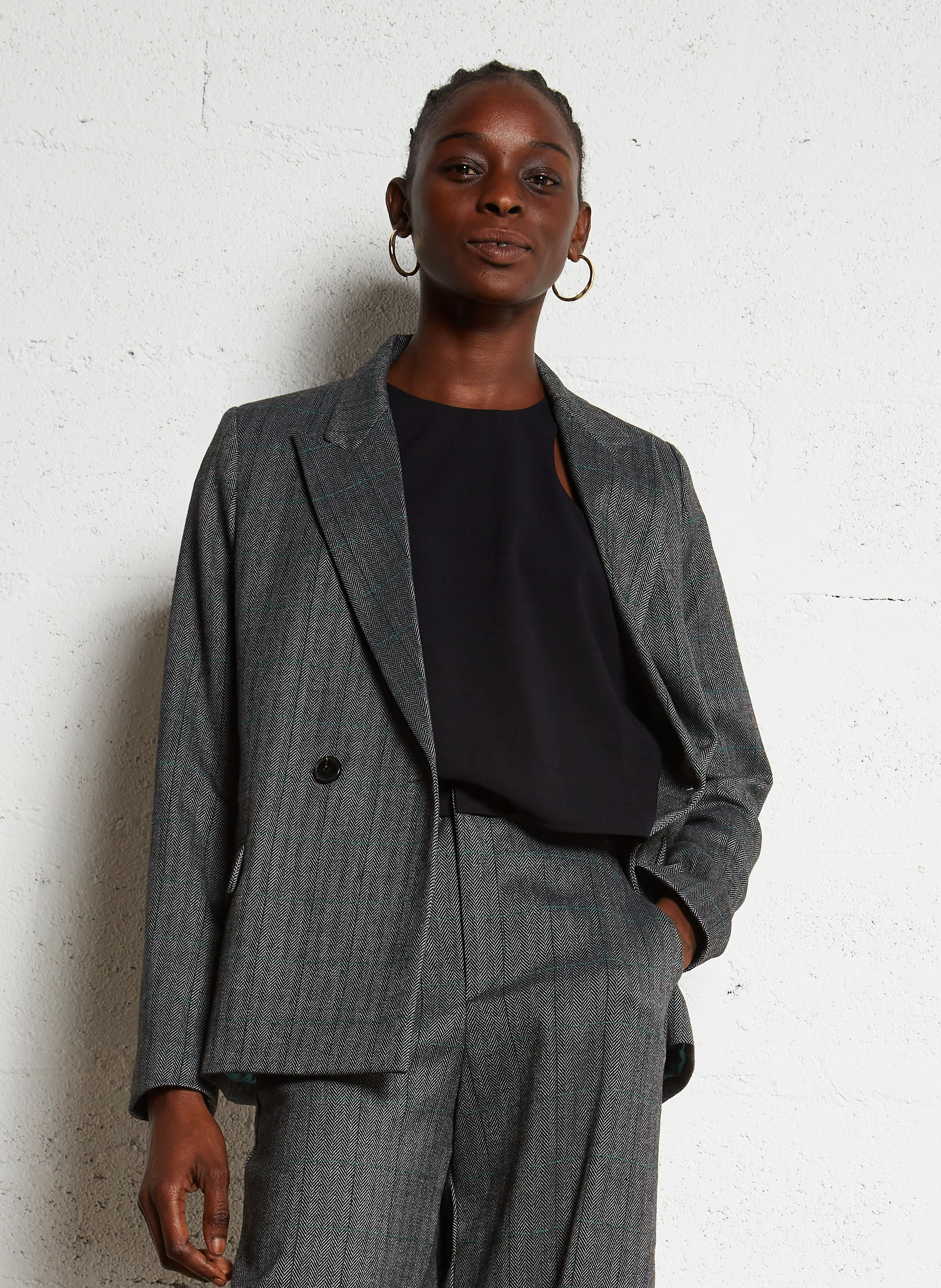 Veste de costume col tailleur | Noir