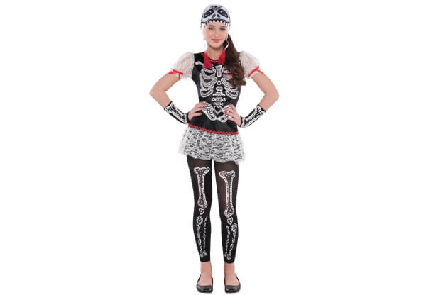 Kinderkostüm Sassy Skeleton 8 - 10 Jahre
