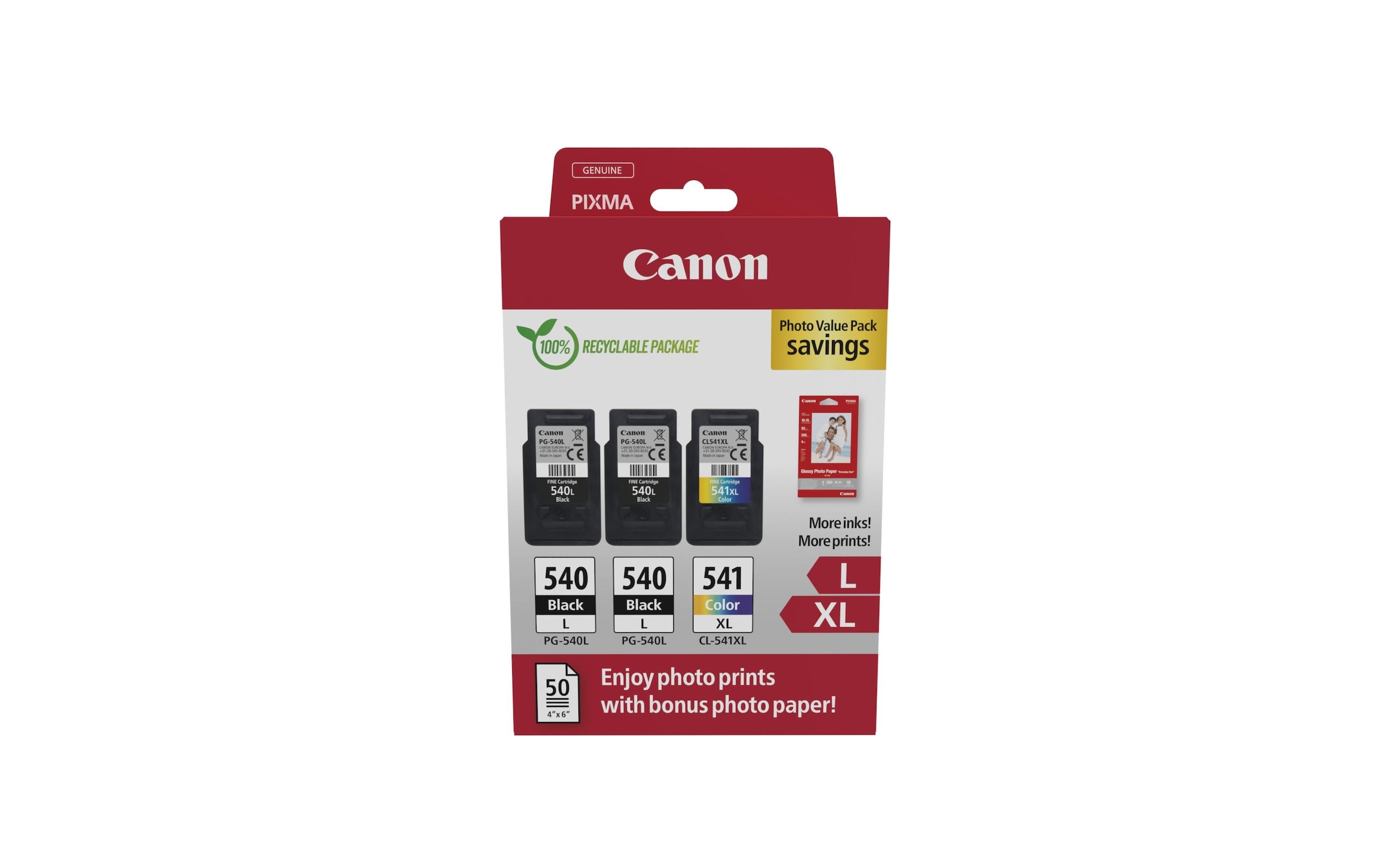Canon Tintenpatrone »2xPG-540L/1xCL-541XL Photo Black/Cyan/Magenta/Yellow«