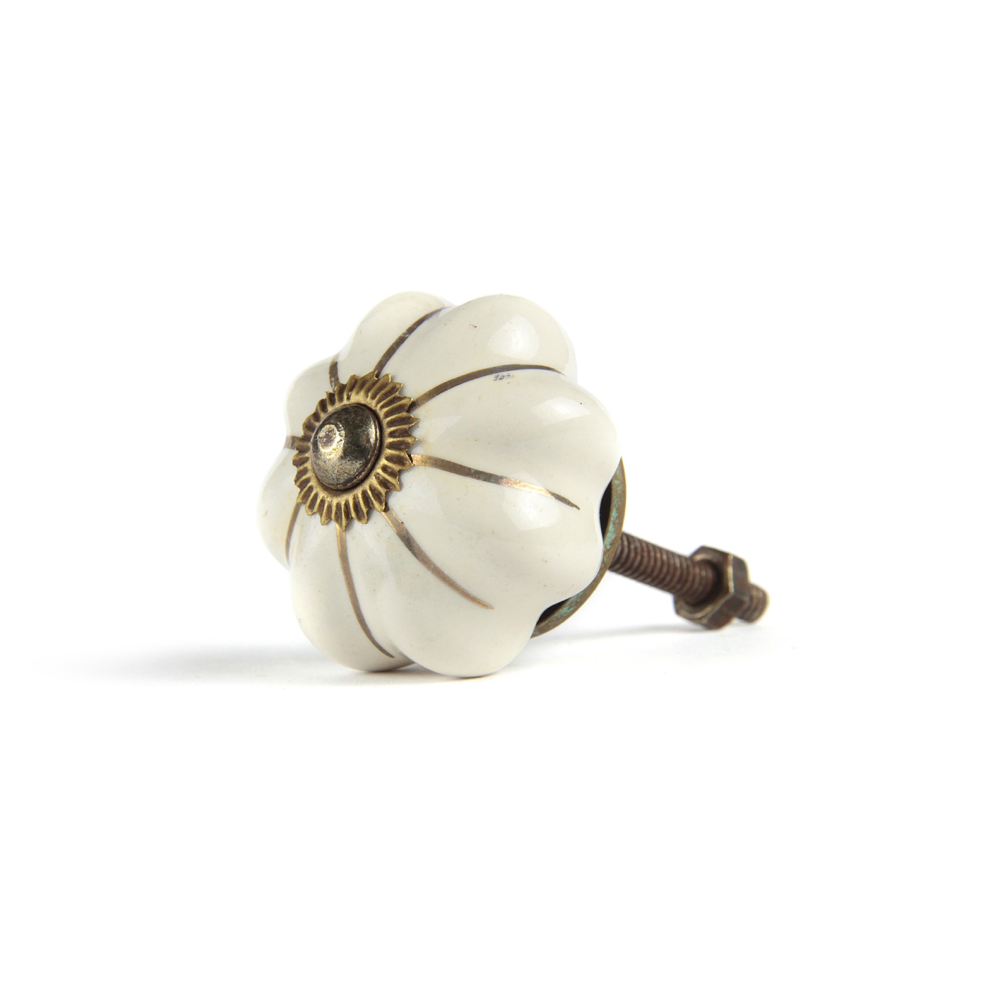 Knauf 'Blume', weiß, messing, Ø 3,5 cm, L 2,5 cm günstig bestellen
