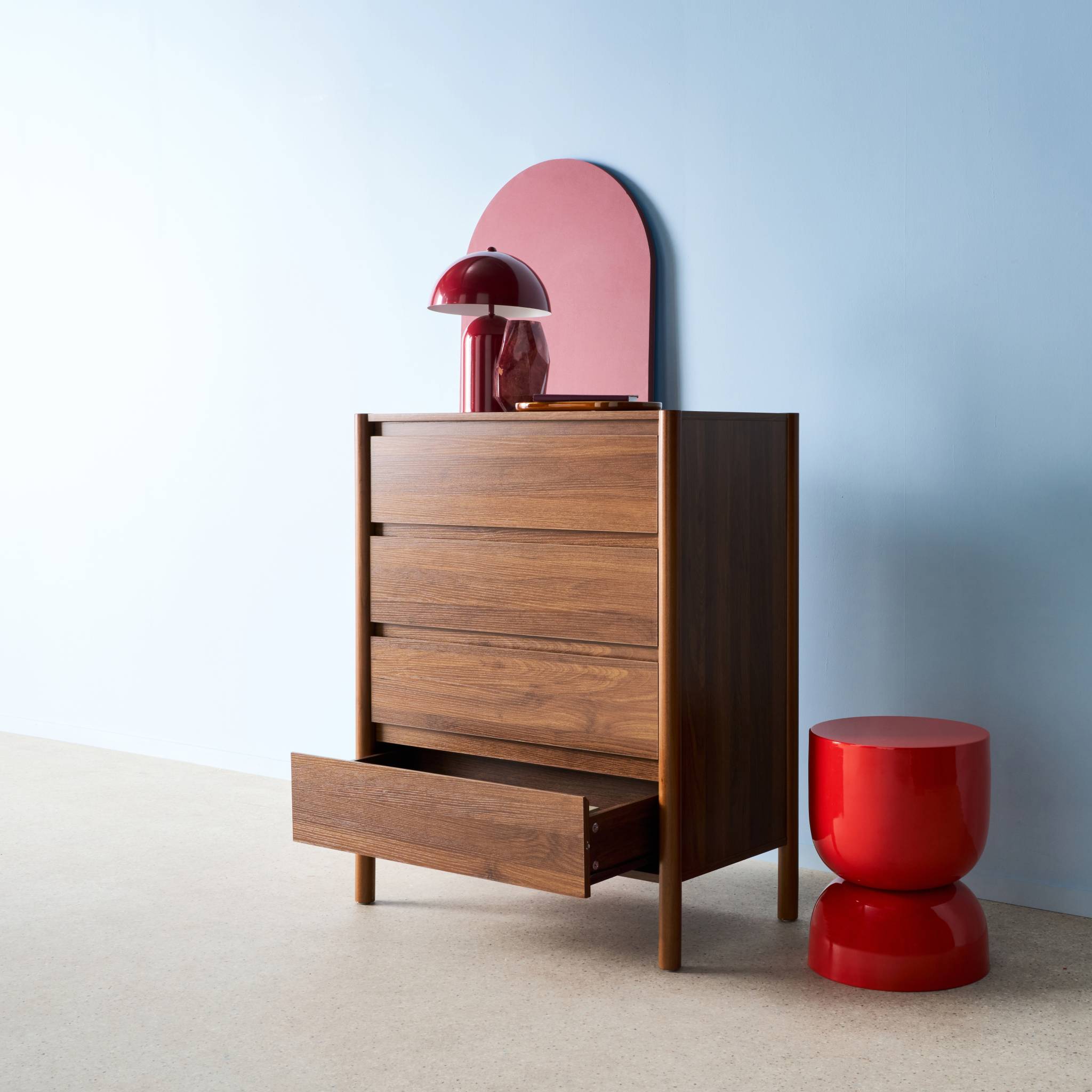 sweeek - Ladekast houteffect met 4 laden