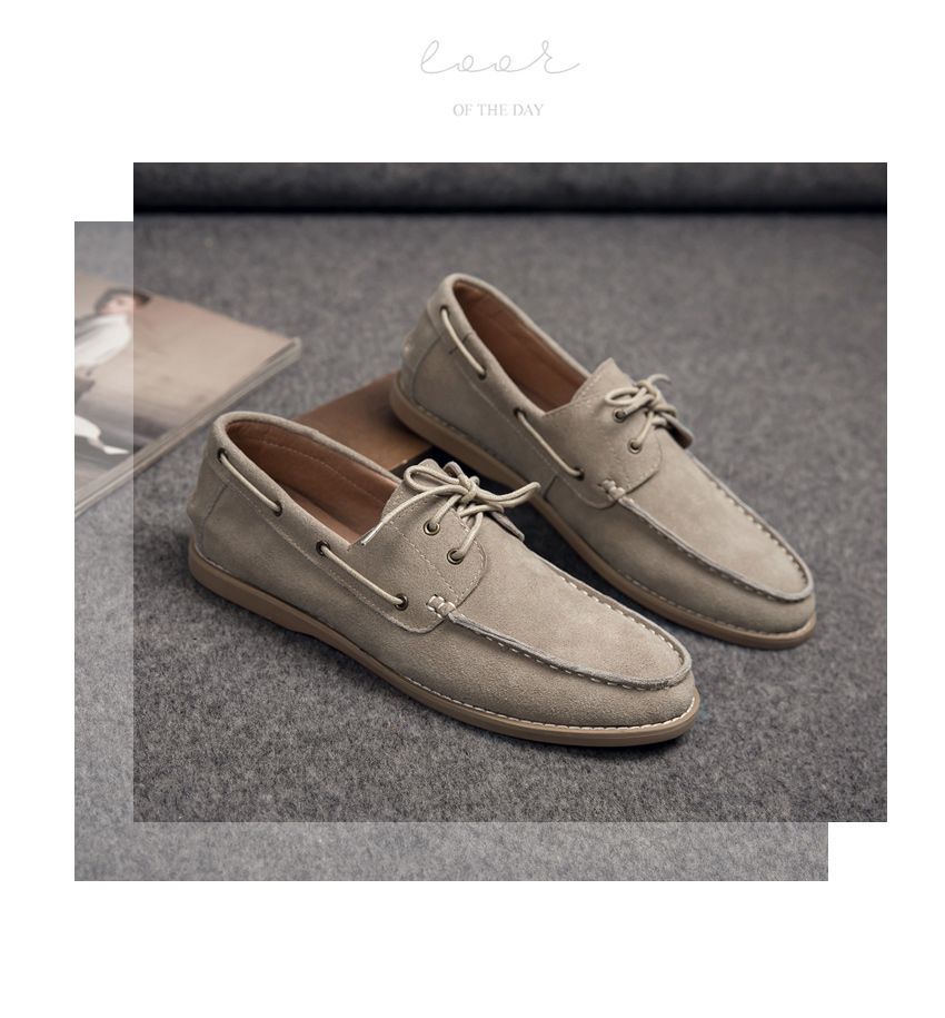 VEAZ - Loafers met vetersluiting van imitatieleer