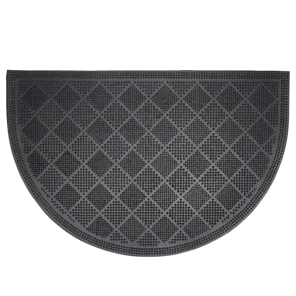 Tapis d'entrée demi-lune caoutchouc noir 40x60cm