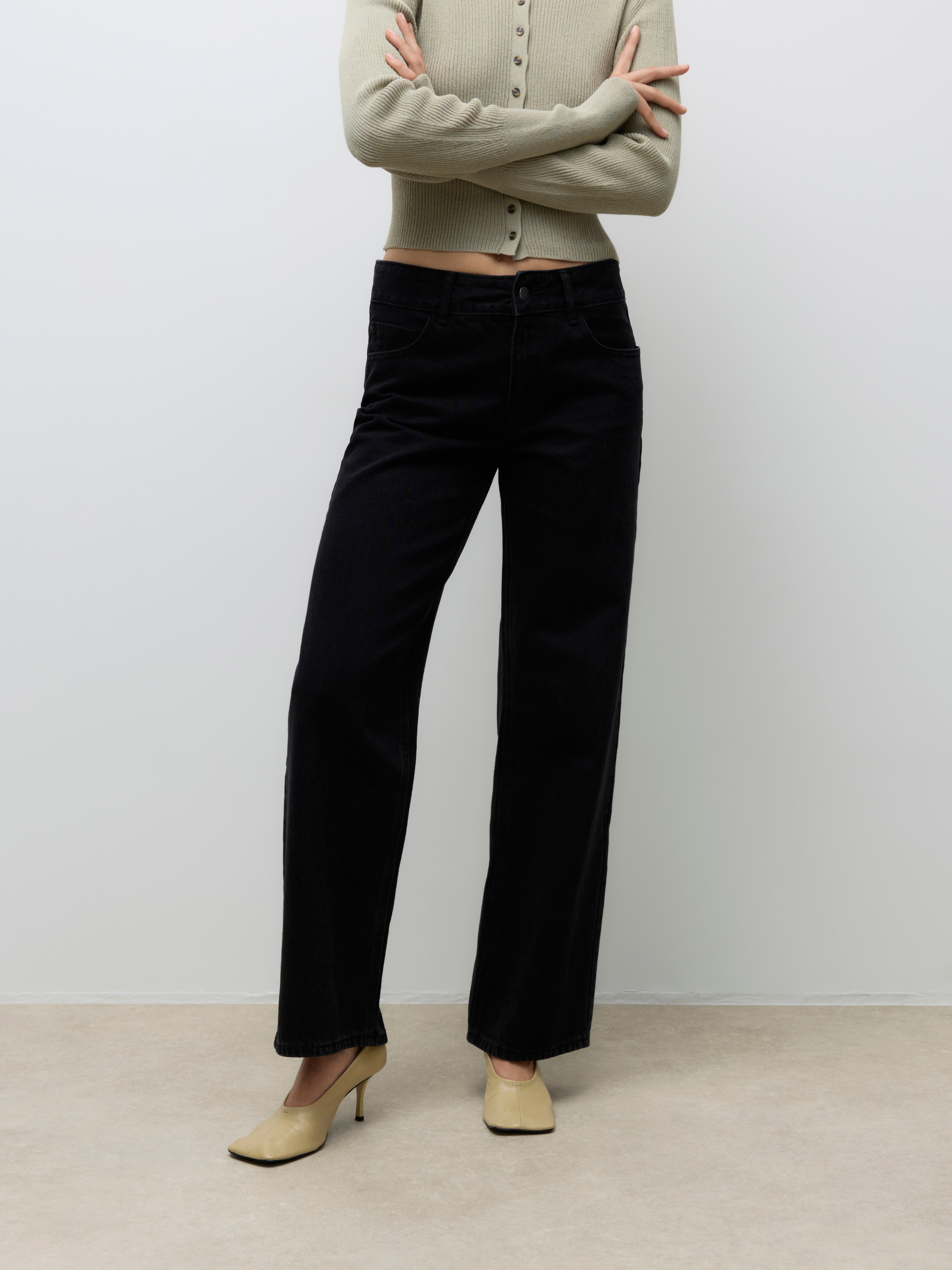 AWRENA Mid rise Wide leg fit Jeans