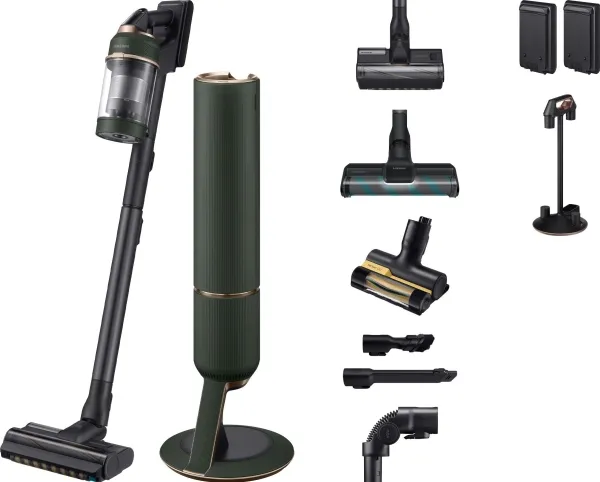 Samsung VS20B95943N, 2-in-1 stick vacuum, Poseløs, Sort, Grøn, Rektangulær, Dry, UltraFine