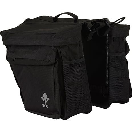 Cykeltaske dobbelt 31 x 30 x 13 cm - sort m.SCO logo