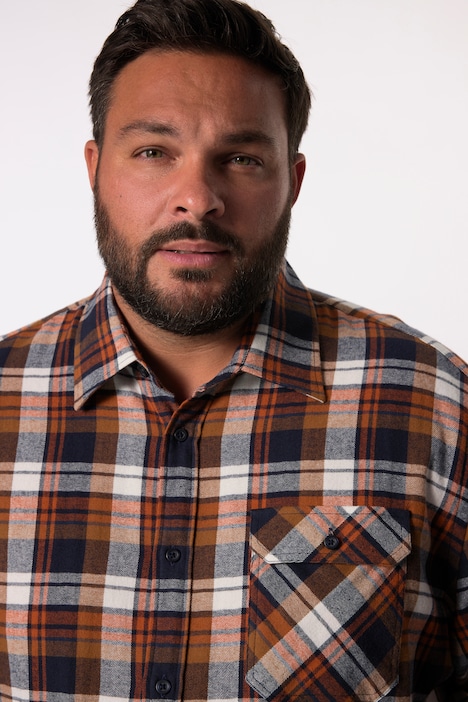 Men+ Karo-Flanellhemd, Langarm, Kentkragen, Modern Fit, bis 8 XL