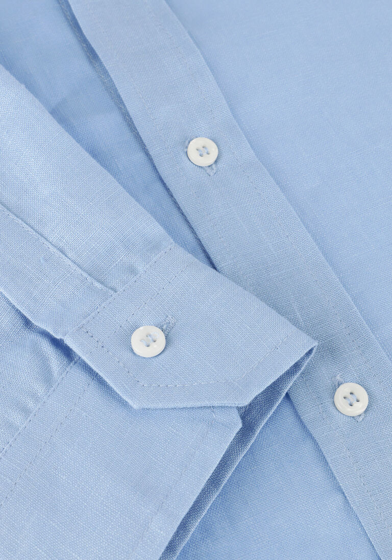 lichtblauwe resort finest blouses shirt 100% linen