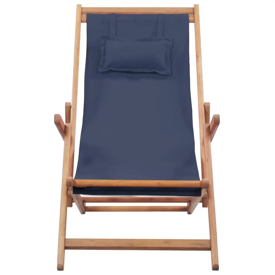 vidaXL - Strandstoel - Blauw - Stof