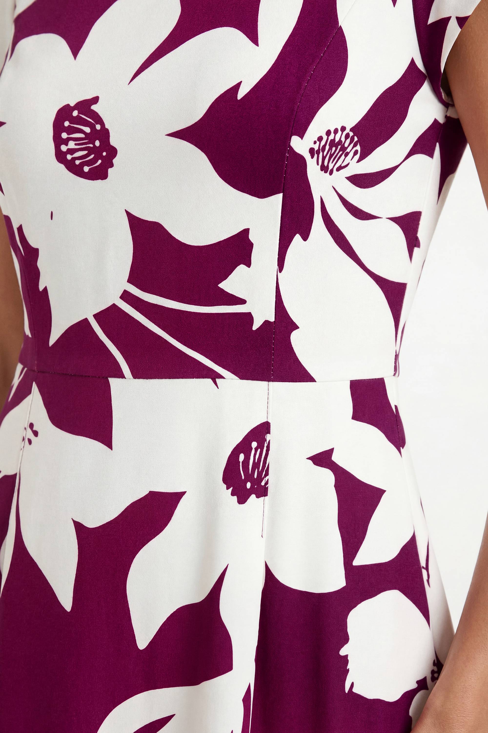 Wallis Robe Midi Évasée À Motif Floral En Ottoman