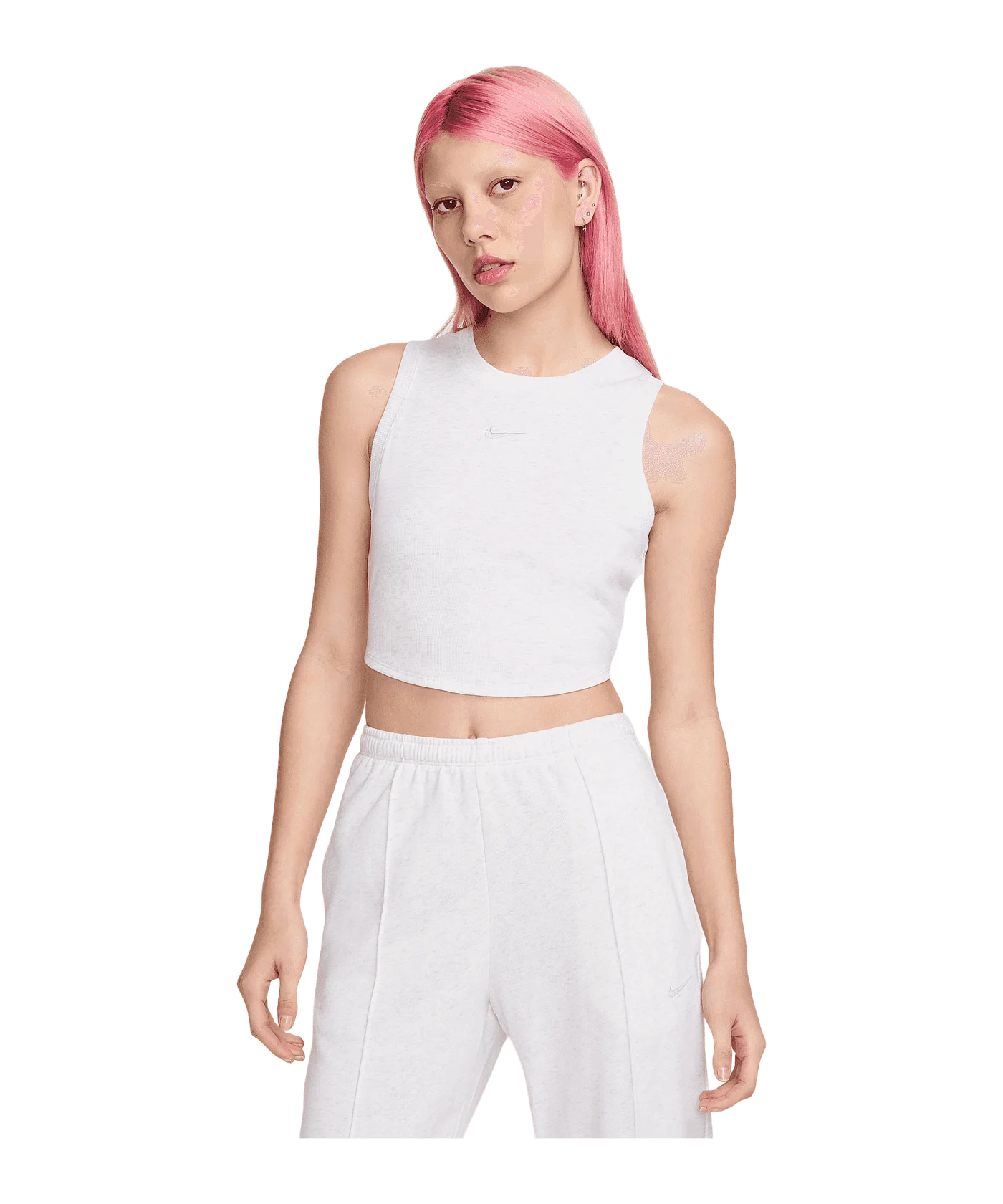 Nike Essential Rib Crop Tanktop Damen Grau F051