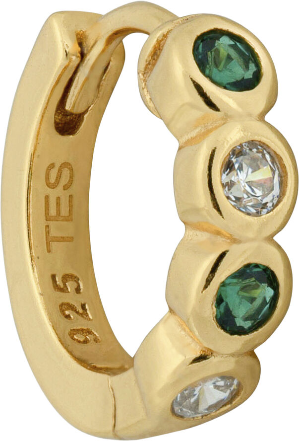 The Earring Shop Ellie Huggie Emerald/White Gold