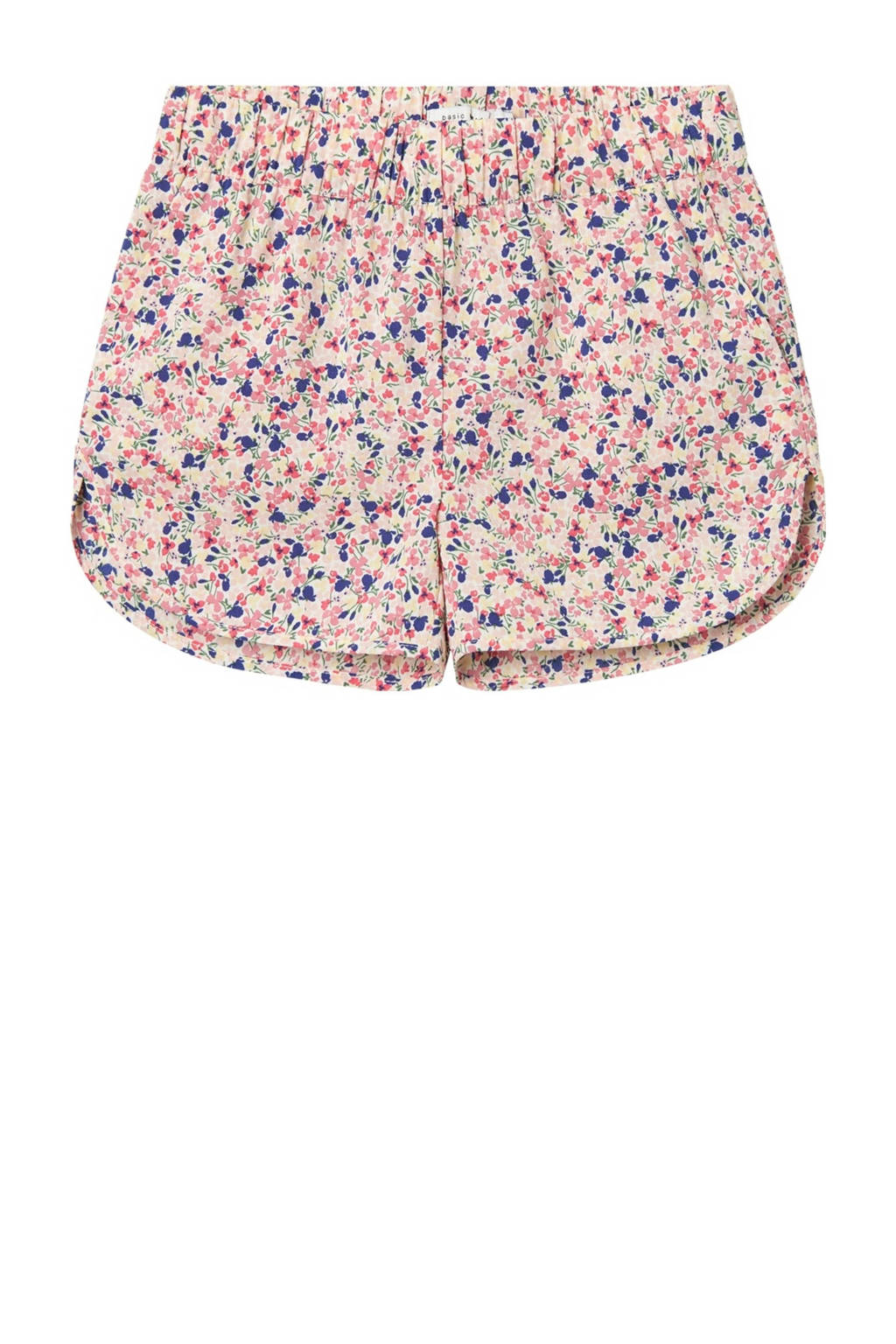 NAME IT gebloemde casual short NKFVINAYA roze/wit/paars