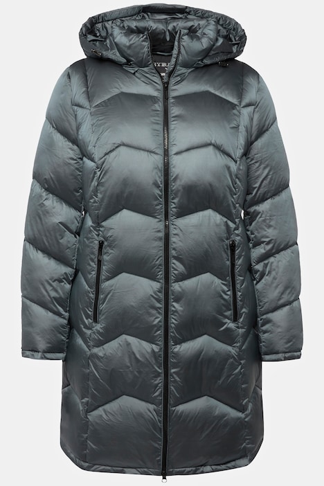 HYPRAR Steppjacke, fein glänzend, wasserabweisend, Kapuze