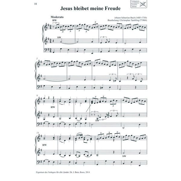 Dr. J. Butz Musikverlag Best Loved Melodies 2 Organ
