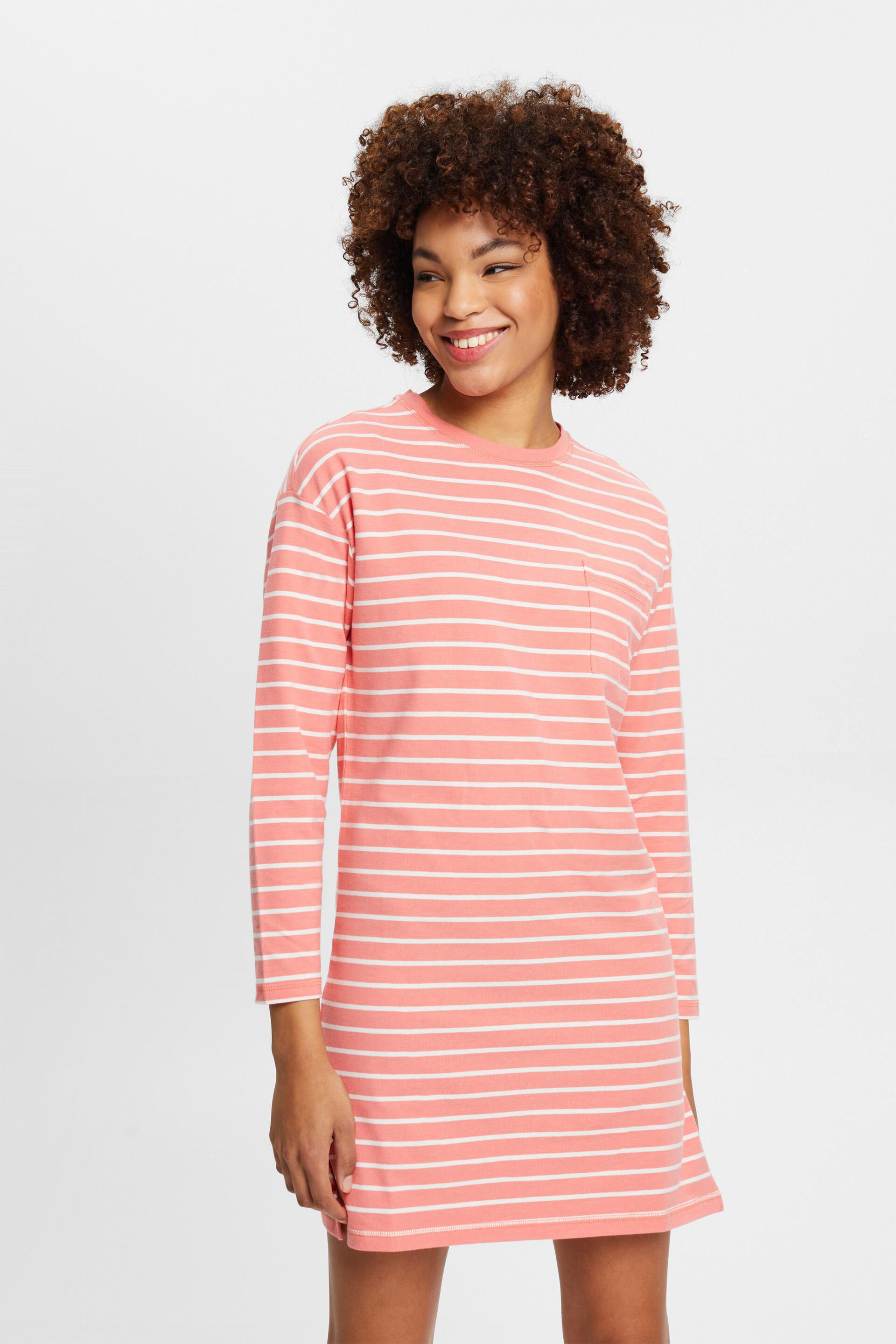 Chemise de nuit en jersey à motif rayé