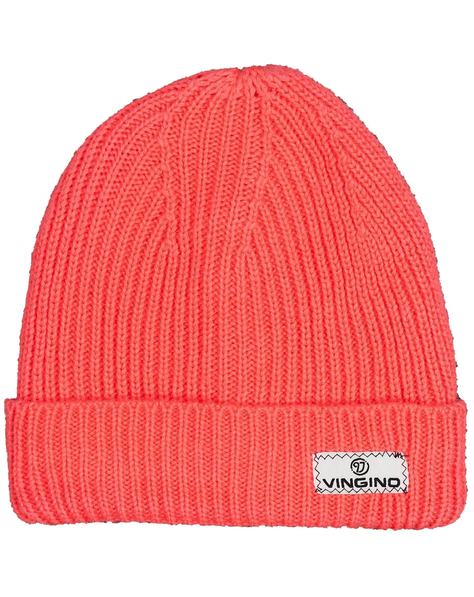 Strick-Mütze VELICI in flu red