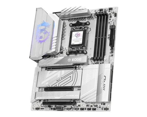 MSI MPG X870E EDGE TI WIFI - Bundkort - ATX - Socket AM5 - AMD X870E Chipset - USB4, USB-C 3.2 Gen 2x2, USB-C 3.2 Gen2, USB 3.2 Gen 2, USB 3.2 Gen 1 - 5 Gigabit Ethernet, Wi-Fi 7, Bluetooth - onboard grafik (CPU påkrævet) - HD Audio (8-kanaler)