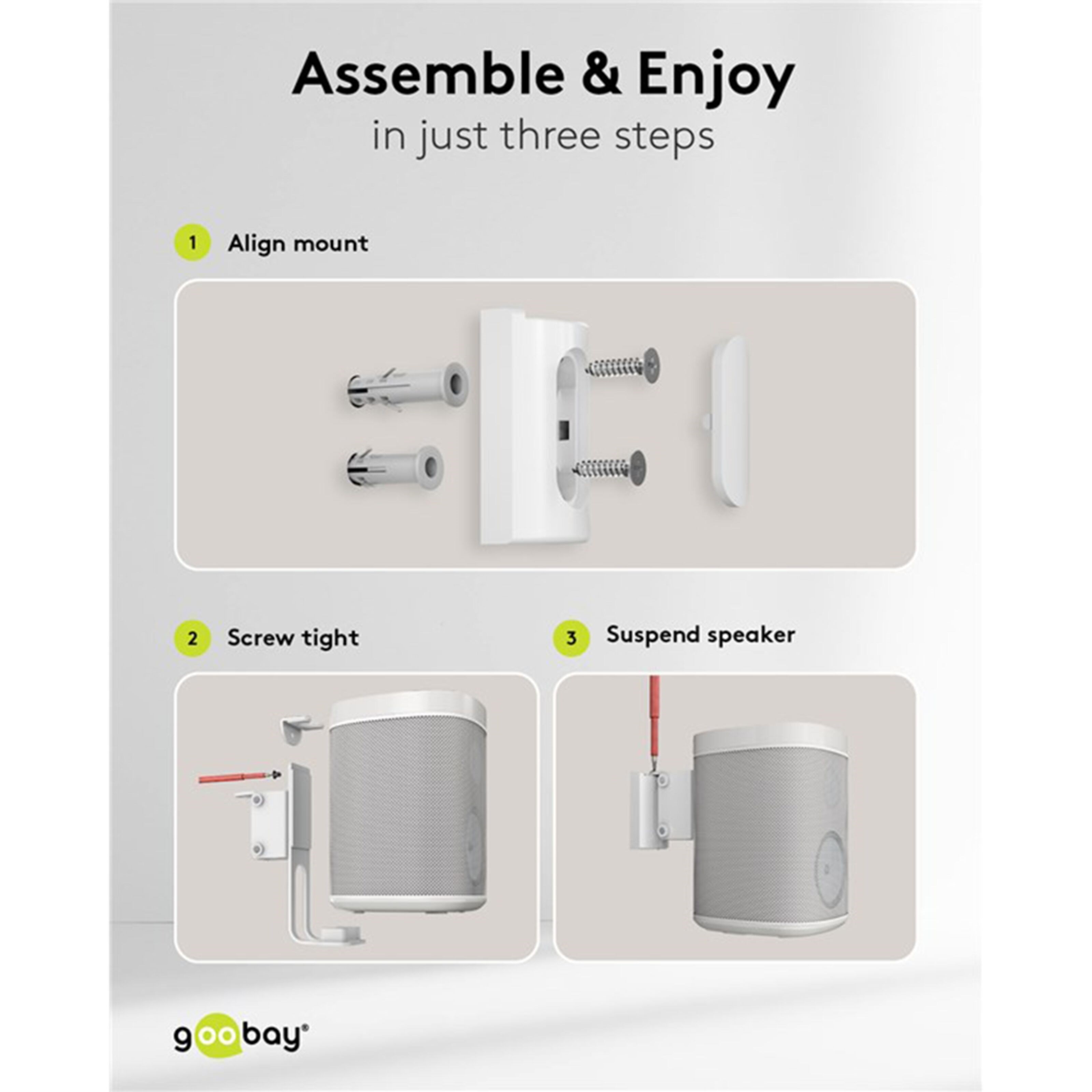 Høyttalerfeste for Sonos One og One SL Hvit