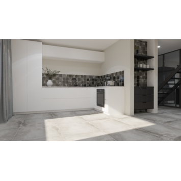 Vloertegel Etna betonlook 60 x 60 cm keramiek grijs 1,416 m²