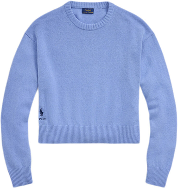 Polo Ralph Lauren Wool-Blend Cropped Crewneck Sweater New litchfield blue