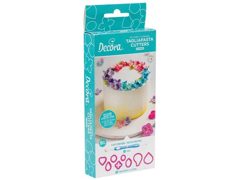 Decora Prägerform Sommer Blumen Rosa Ausstechformen Set