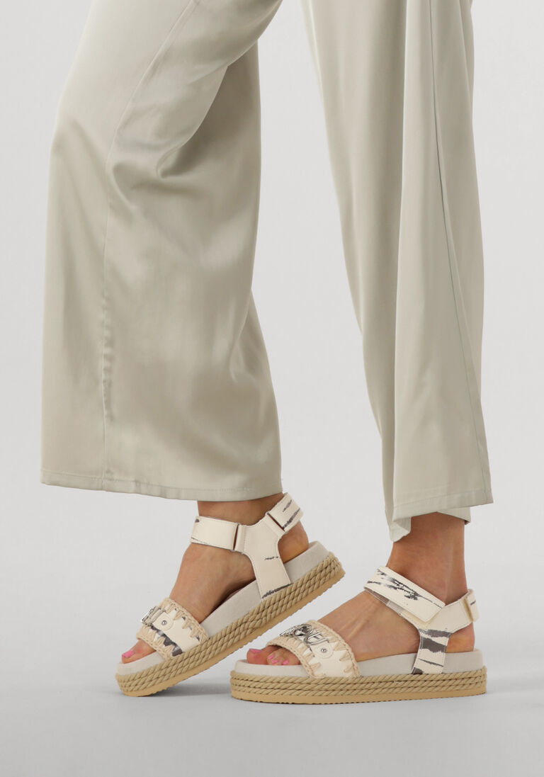 witte mou platte sandalen rope sandal black with strap