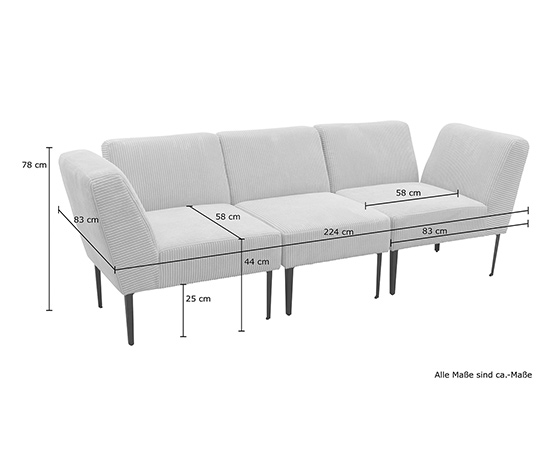 DOMO collection 3-Sitzer »Karlsborg«, beige
