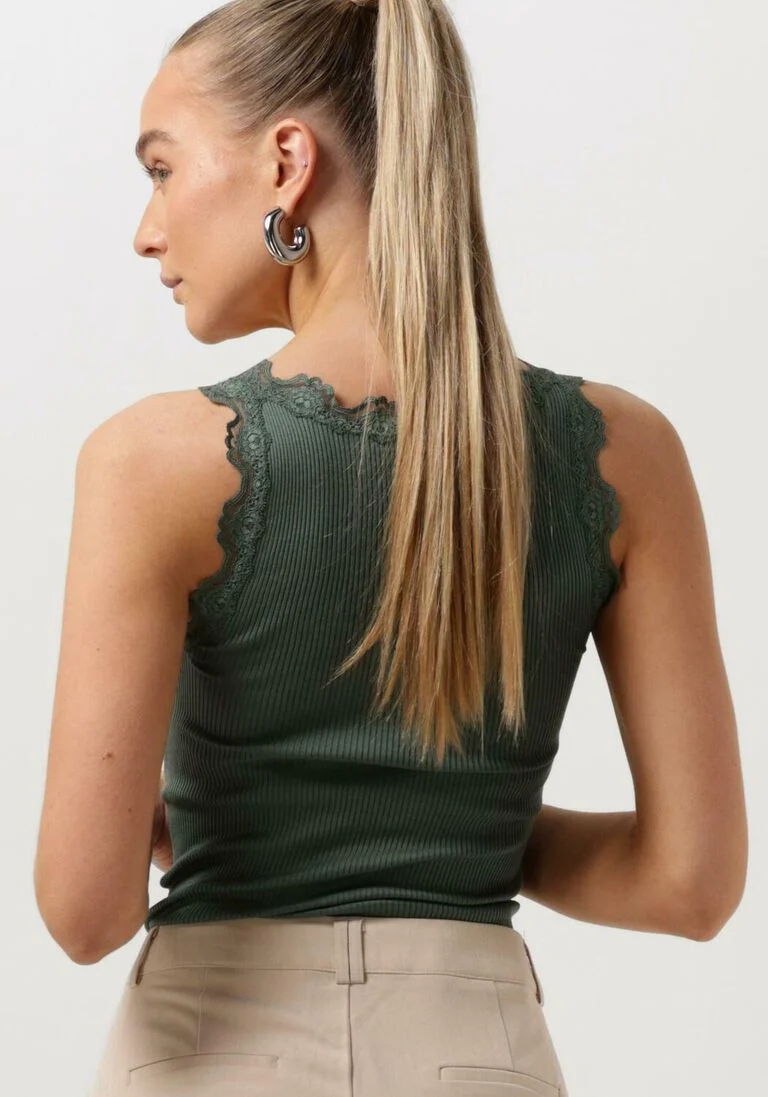 ROSEMUNDE donkergroene rosemunde top silk top w/ lace