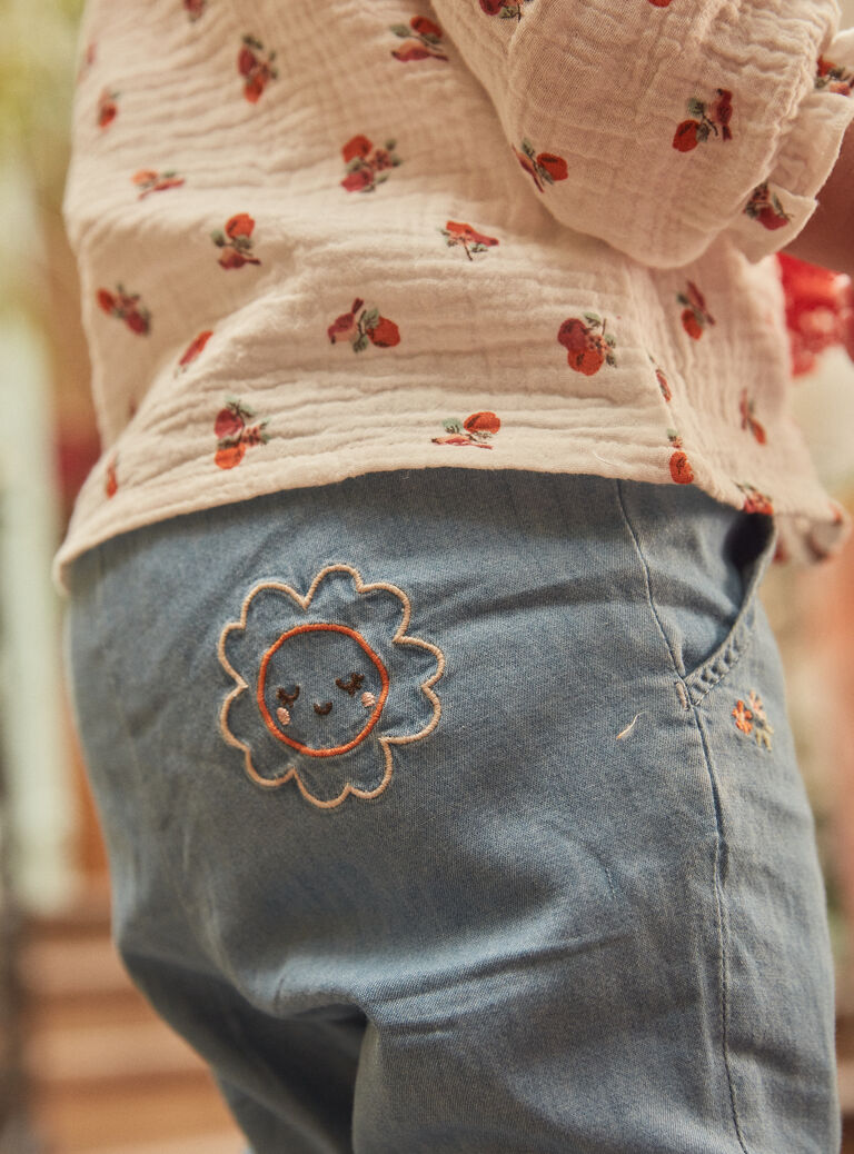 Pantalon en chambray denim clair