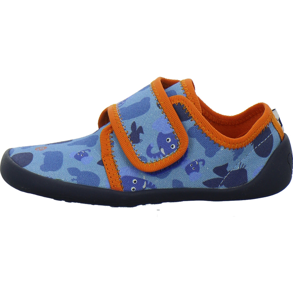 Affenzahn Hausschuhe Kinder Unisex - Kinder Baumwolle Movy Blau-kombi