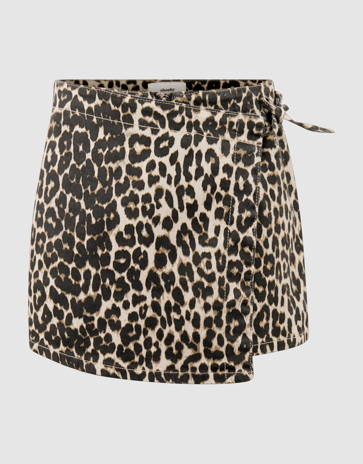 Denim Leopard Skort Bruin