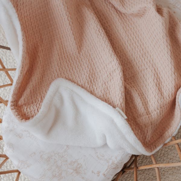 Bamboom Wafel Ledikantdeken - Nude Pink