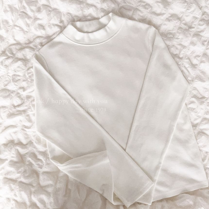Glotto - T-shirt met lange mouwen en mockneck, effen