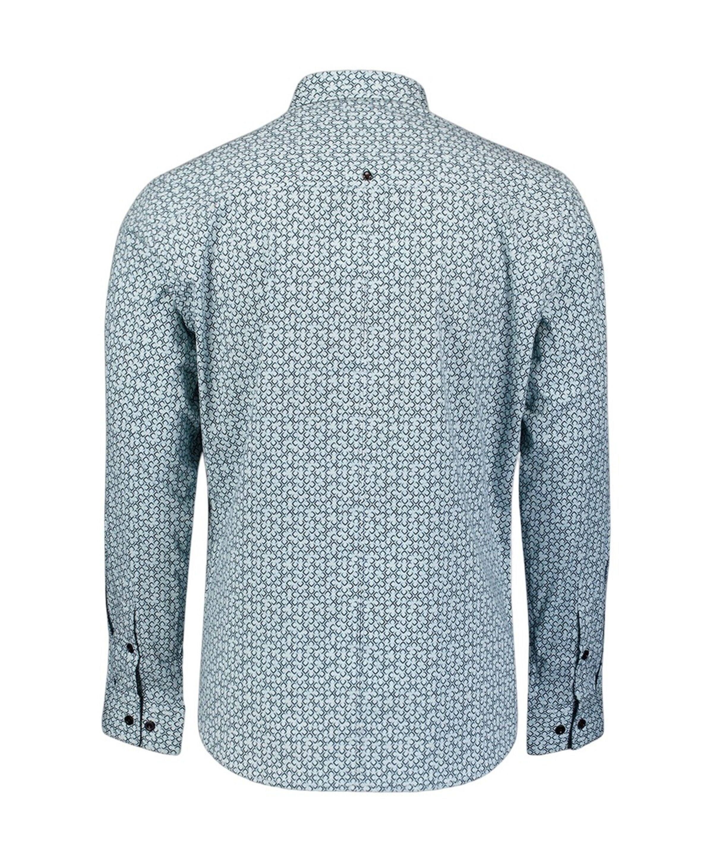 No Excess Heren overhemd lange mouw blauw