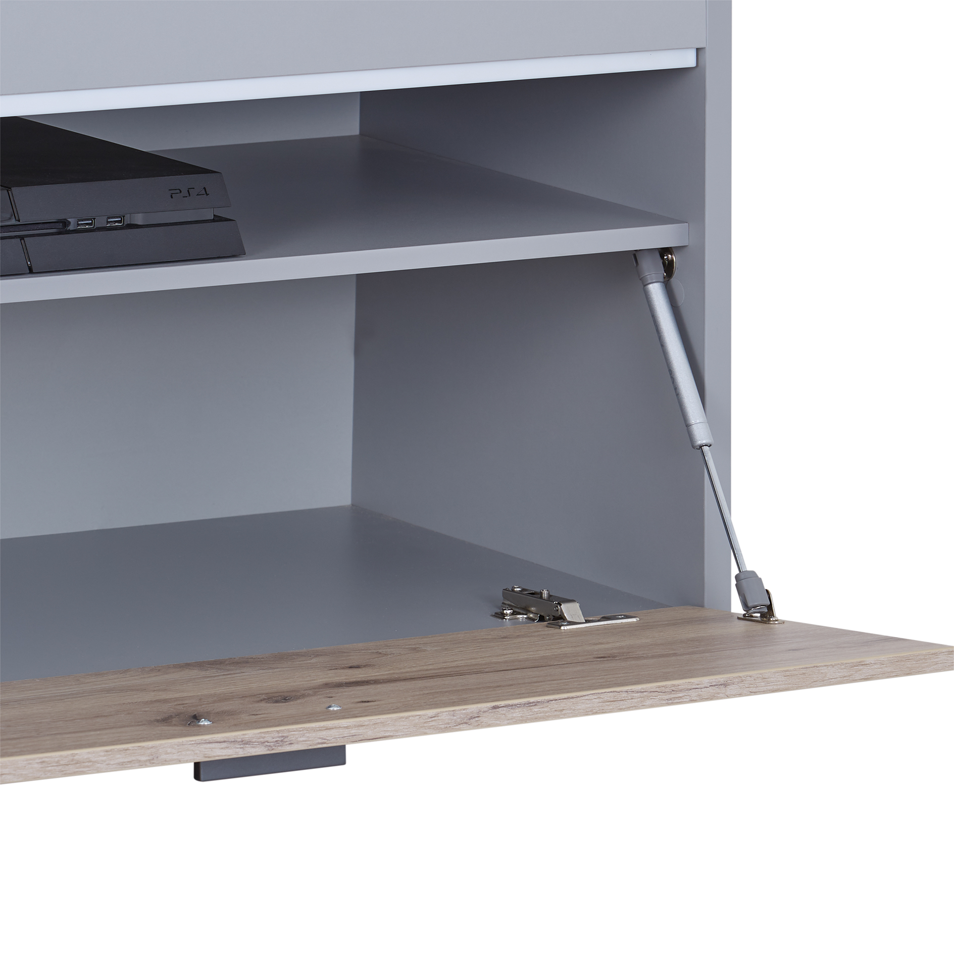 Lowboard DYNAMIC - New Oak-hellgrau - mit Beleuchtung