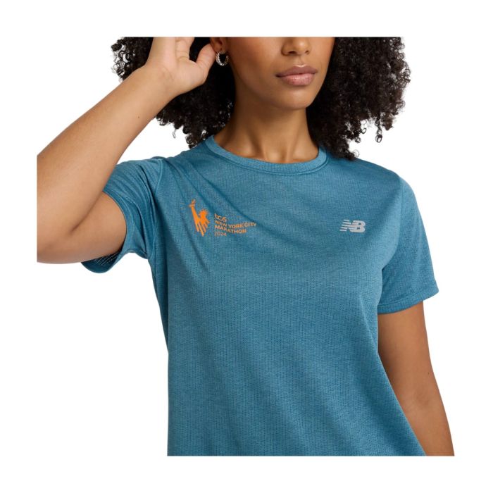New Balance Dame T-shirts Marathon Athletic T-shirt Blå