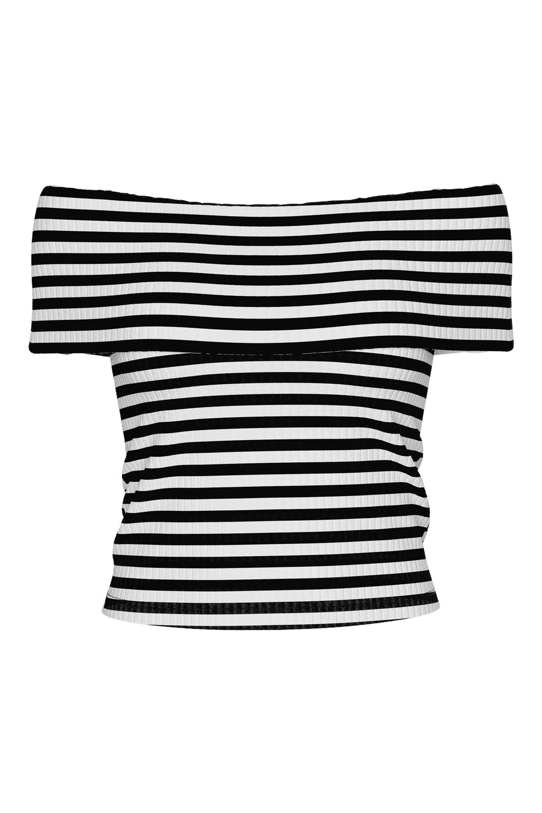 Pieces Pclaya Ss Off Shoulder Top 4707950 black white stripes