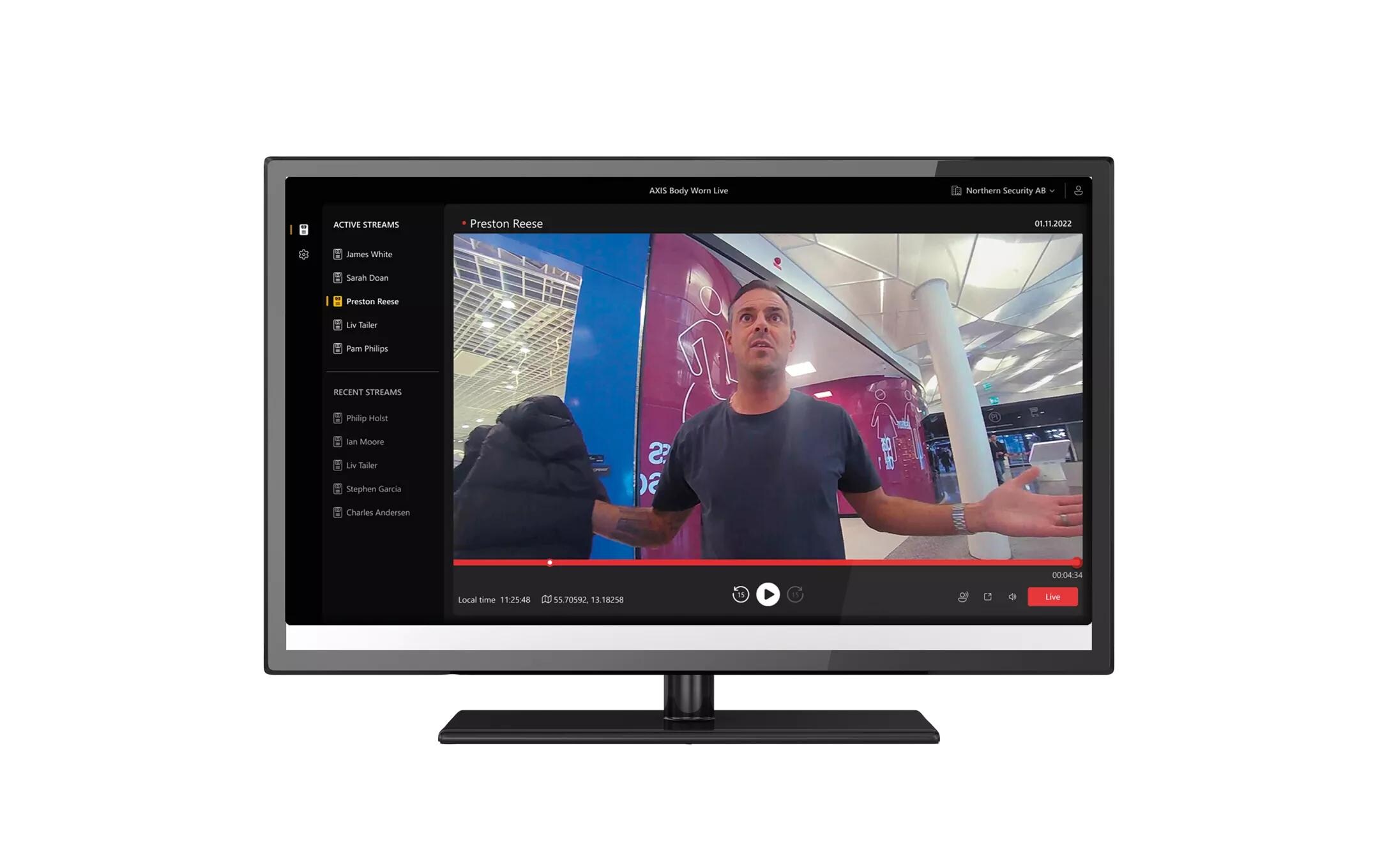Kanal Lizenz Body Worn Live 1 Jahr für 1 KameraLivestream von Axis Body Worn-Kameras