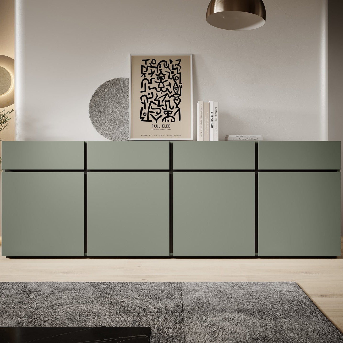 Cainan - Dressoir - Groen - 225x40x78 cm