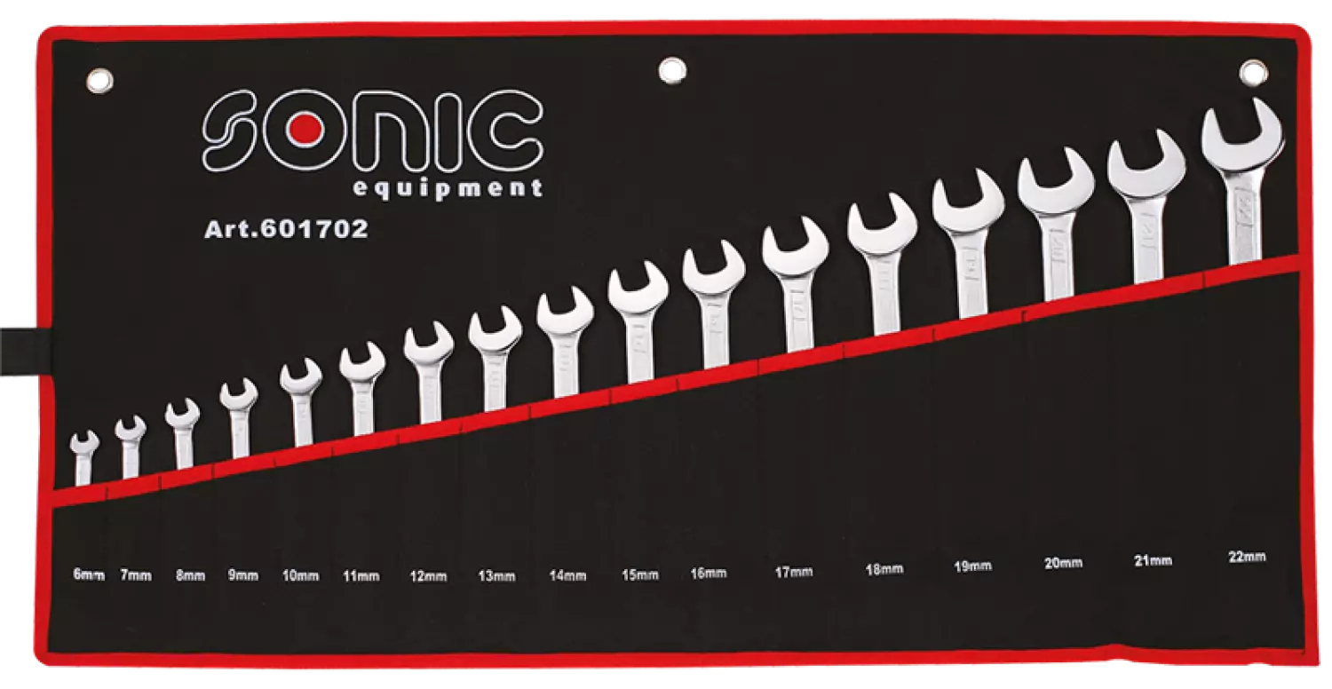 Sonic 601702 Ringsteeksleutel set in etui 17 delig - 6 t/m 22 mm