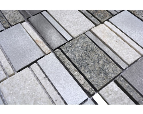 Natuursteenmozaïek XSA 505 zilver/grijs 30x30 cm
