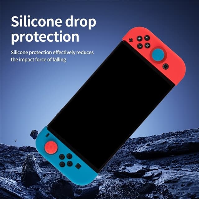 Silikonecover kompatibelt med Nintendo Switch + tommelfingergrebsbeskytter