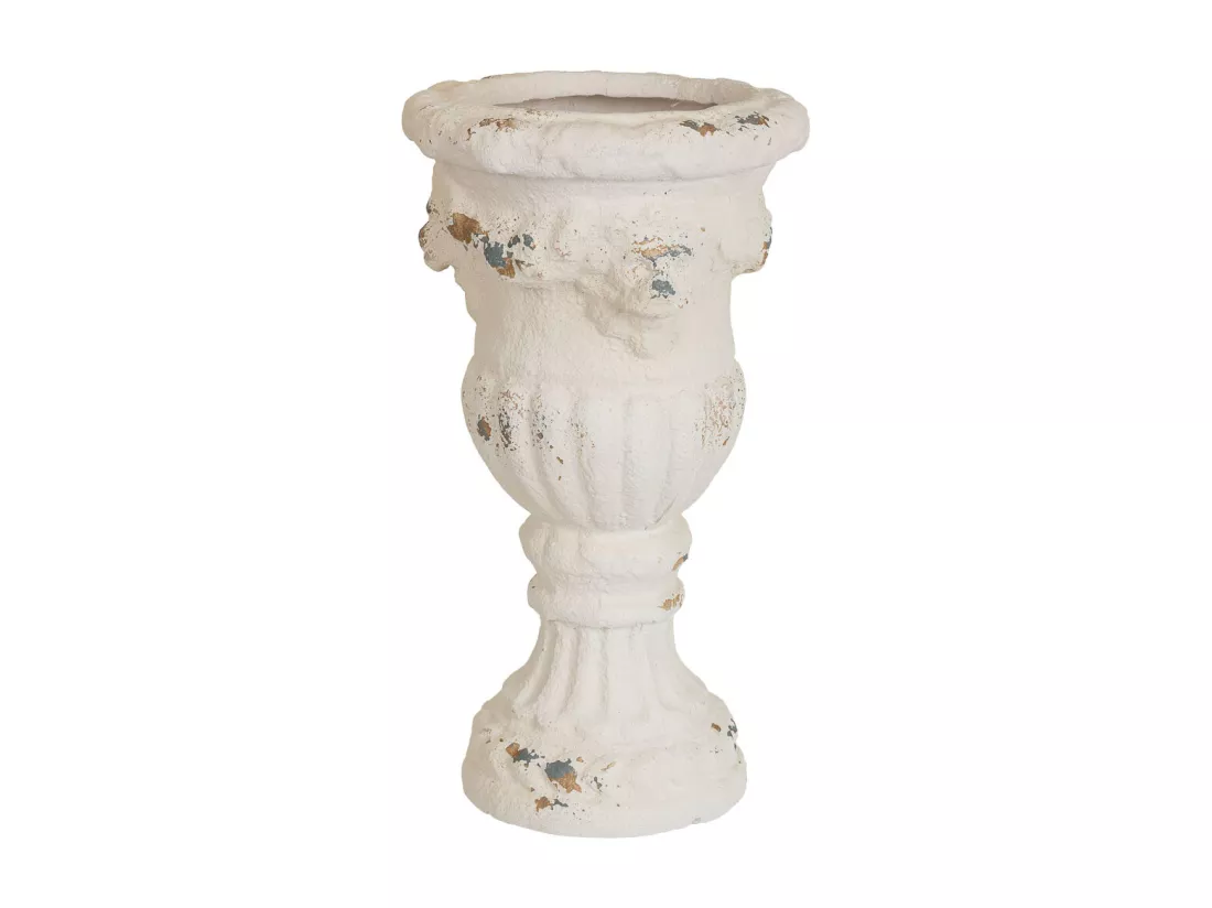 Vase en magnésie blanche 29x29x50h