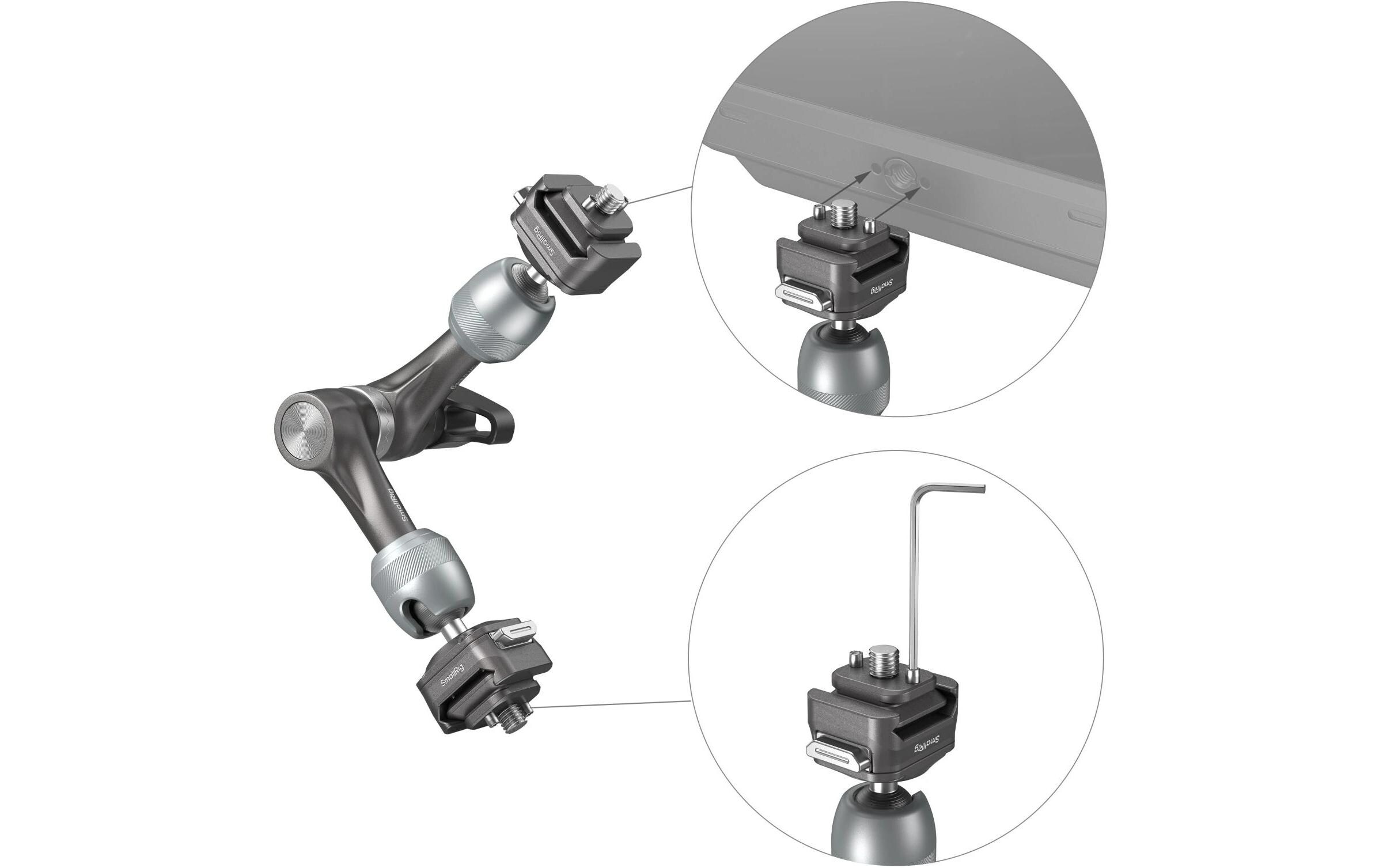 HawkLock H21 Schnellspanner Rosette Magic Arm (7“)Zur Befestigung eines Monitors, einer Leuchte oder eines Zubehörteils an der Kameraausrüstung