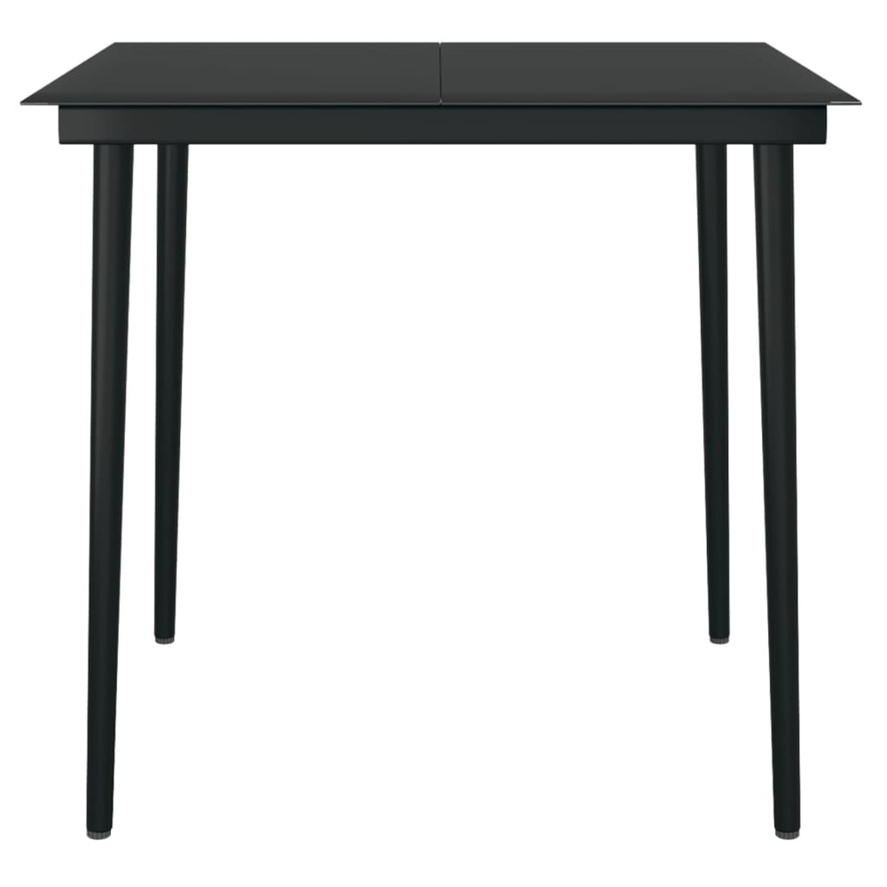 Mobilier à dîner de jardin coussins 3 pièces résine tressée verre