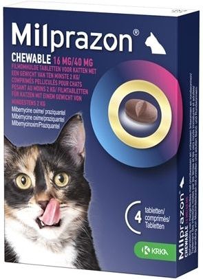 Milprazon Ontworming Kauwtabletten Grote Kat 2 stuks