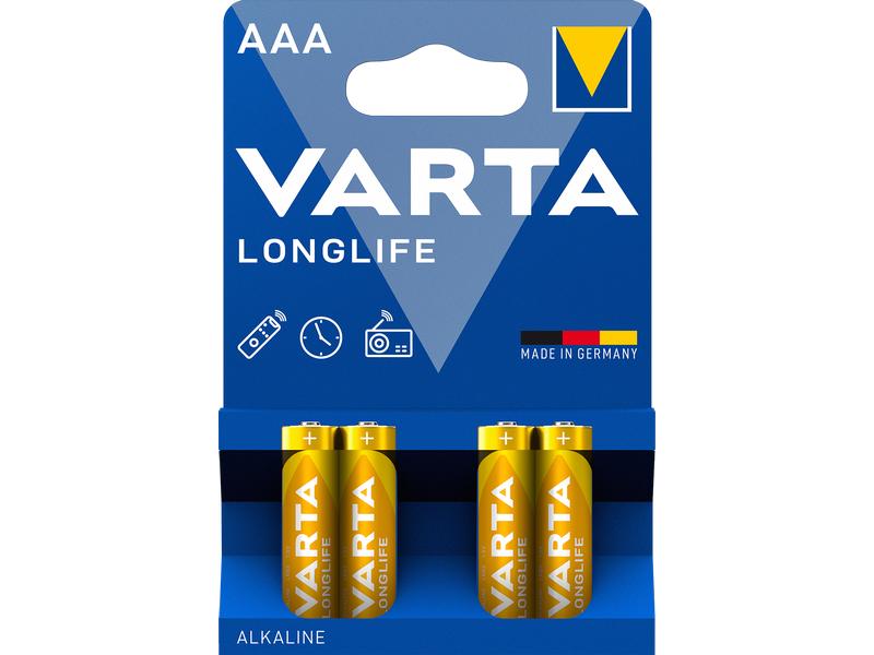 Varta Batterie Longlife AAA , 4 Stück Micro Batterie, AAA