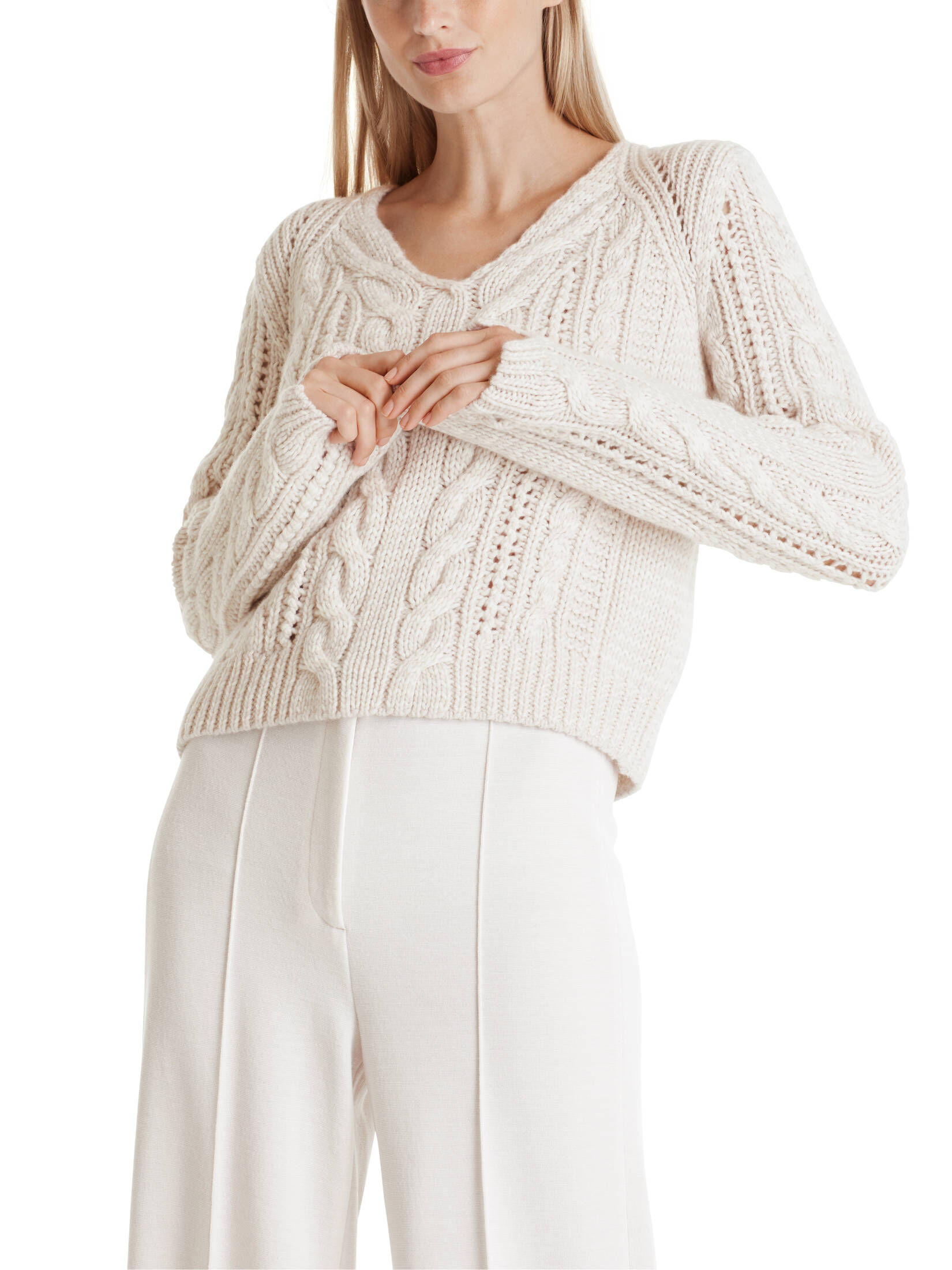 Marc Cain| Damen Strickpullover mit Wolle, Kaschmir und Seide