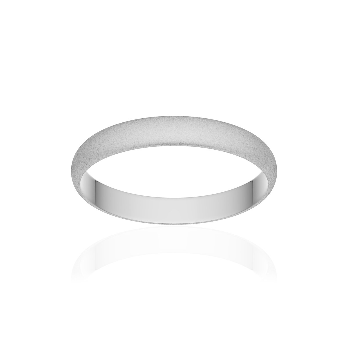 Alliance or 750 blanc sablé ruban 3mm